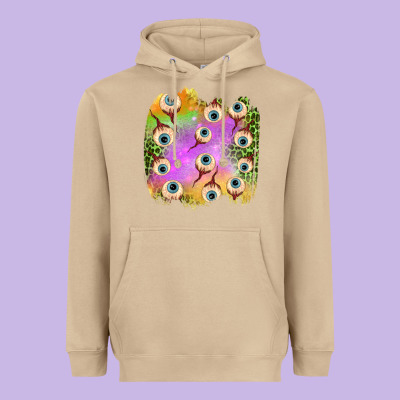 Eyes Leopard Halloween Patch Heavyweight Hoodie Designed By Bundleandbundleshop