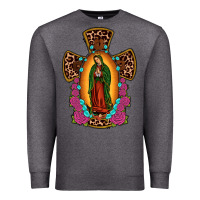 Charcoal Heather our lady of guadalupe cross Premium Sweatshirt - JahusDesignShop