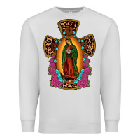 Dove Grey our lady of guadalupe cross Premium Sweatshirt - JahusDesignShop