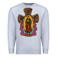 Heather Grey our lady of guadalupe cross Premium Sweatshirt - JahusDesignShop