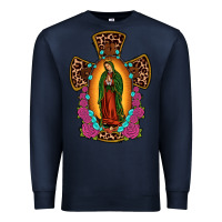 Navy our lady of guadalupe cross Premium Sweatshirt - JahusDesignShop