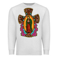 Oatmeal Heather our lady of guadalupe cross Premium Sweatshirt - JahusDesignShop