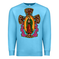 Ocean Blue our lady of guadalupe cross Premium Sweatshirt - JahusDesignShop