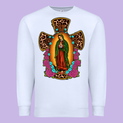 Our Lady Of Guadalupe Cross Premium Sweatshirt Designed By Jahusdesignshop