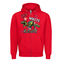 Red Red white rawr 4th of July Zipper Hoodie - CowGirlArtShop