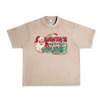 French Oak Santa's Favorite Nurse Urban Heavy Tee - MaliasSmallBusiness