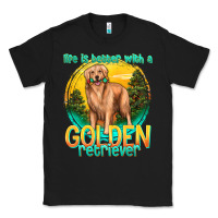 Black life is better with a golden retriever Classic Tee - texasbilliewilder
