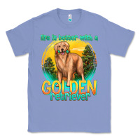 Colony Blue life is better with a golden retriever Classic Tee - texasbilliewilder
