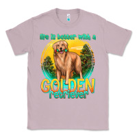 Lilac life is better with a golden retriever Classic Tee - texasbilliewilder