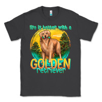 Smoke life is better with a golden retriever Classic Tee - texasbilliewilder
