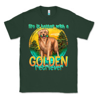 Sports Green life is better with a golden retriever Classic Tee - texasbilliewilder