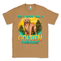 Toasted Coconut life is better with a golden retriever Classic Tee - texasbilliewilder