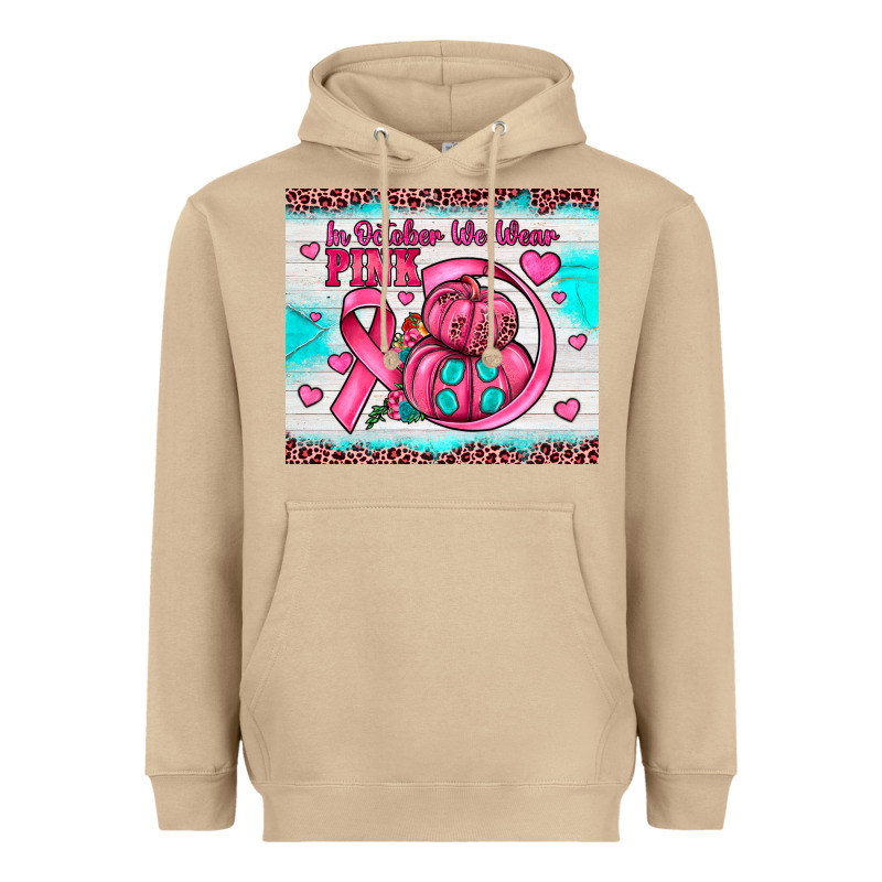 In October We Wear Pink Heavyweight Hoodie by JahusDesignShop | Teevron