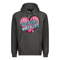 Charcoal Heather perfectly imperfect Premium Hoodie - MaliasSmallBusiness