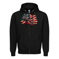 Black Red white rawr 4th of July Zipper Hoodie - CowGirlArtShop