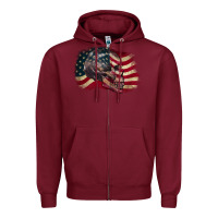 Burgundy Red white rawr 4th of July Zipper Hoodie - CowGirlArtShop