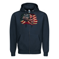 Navy Red white rawr 4th of July Zipper Hoodie - CowGirlArtShop