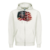 Oatmeal Heather Red white rawr 4th of July Zipper Hoodie - CowGirlArtShop