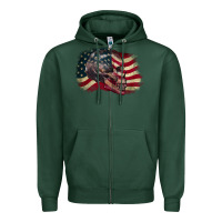 Sports Green Red white rawr 4th of July Zipper Hoodie - CowGirlArtShop
