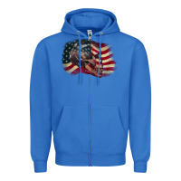 True Royal Red white rawr 4th of July Zipper Hoodie - CowGirlArtShop