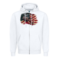 White Red white rawr 4th of July Zipper Hoodie - CowGirlArtShop
