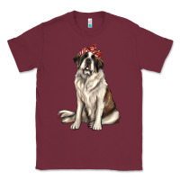 Burgundy st bernard with bandanna Classic Tee - texasbilliewilder
