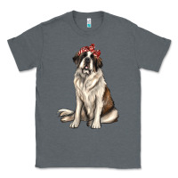 Charcoal Heather st bernard with bandanna Classic Tee - texasbilliewilder