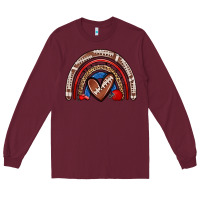 Burgundy football rainbow Long Sleeve Tee - Zillion Design Studio