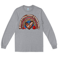 Heather Grey football rainbow Long Sleeve Tee - Zillion Design Studio