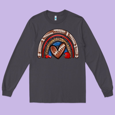Football Rainbow Long Sleeve Tee Designed By Zillion Design Studio