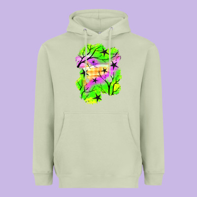 Star Halloween Patch Heavyweight Hoodie Designed By Bundleandbundleshop
