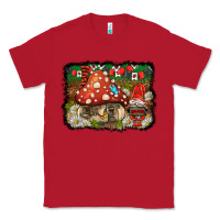 Red welcome ladybug gnome background Classic Tee - BarkalooDesign