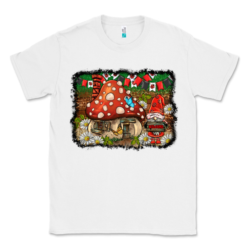 Welcome Ladybug Gnome Background Classic Tee by BarkalooDesign | Teevron
