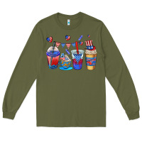 Army Green 4th of july coffee cups Long Sleeve Tee - AdoDesignShop