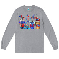 Heather Grey 4th of july coffee cups Long Sleeve Tee - AdoDesignShop