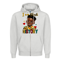 Dove Grey i am black history black boy Zipper Hoodie - HRA Design Shop