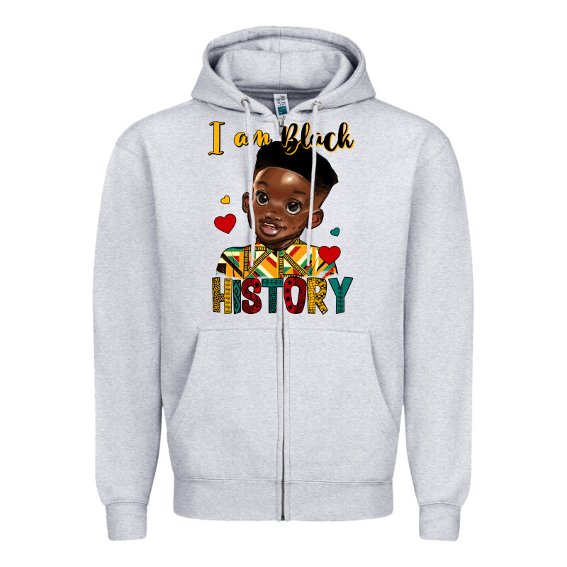 I Am Black History Black Boy Zipper Hoodie by HRA Design Shop | Teevron