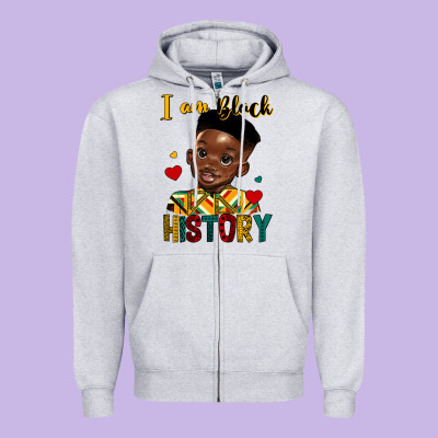 I Am Black History Black Boy Zipper Hoodie Designed By Hra Design Shop