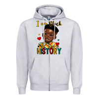 Heather Grey i am black history black boy Zipper Hoodie - HRA Design Shop