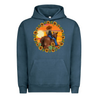 Pigment Midnight Navy cowgirl sunflower Urban Hoodie - MaliasSmallBusiness