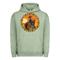 Pigment Oil Green cowgirl sunflower Urban Hoodie - MaliasSmallBusiness