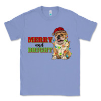 Colony Blue merry and bright english bulldog Classic Tee - RanaPortraitStore