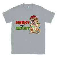 Heather Grey merry and bright english bulldog Classic Tee - RanaPortraitStore