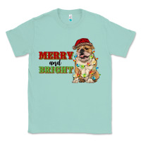 Seafoam merry and bright english bulldog Classic Tee - RanaPortraitStore