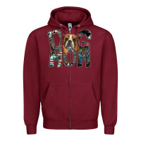 Burgundy dog mom Zipper Hoodie - SublimationCraftShop