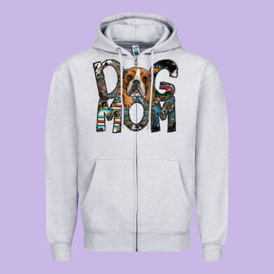 Dog Mom Zipper Hoodie Designed By Sublimationcraftshop