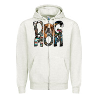 Oatmeal Heather dog mom Zipper Hoodie - SublimationCraftShop