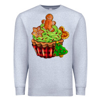 Heather Grey christmas cookie cupcake Premium Sweatshirt - AdoDesignShop