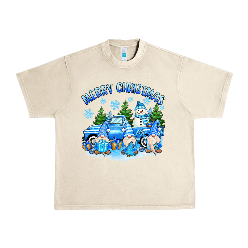 Merry Christmas Snowman Gnomes Truck Urban Heavy Tee by MaliasSmallBusiness | Teevron