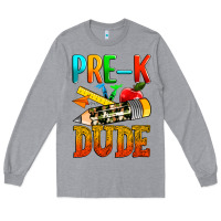 Heather Grey pre k dude Long Sleeve Tee - texasbilliewilder